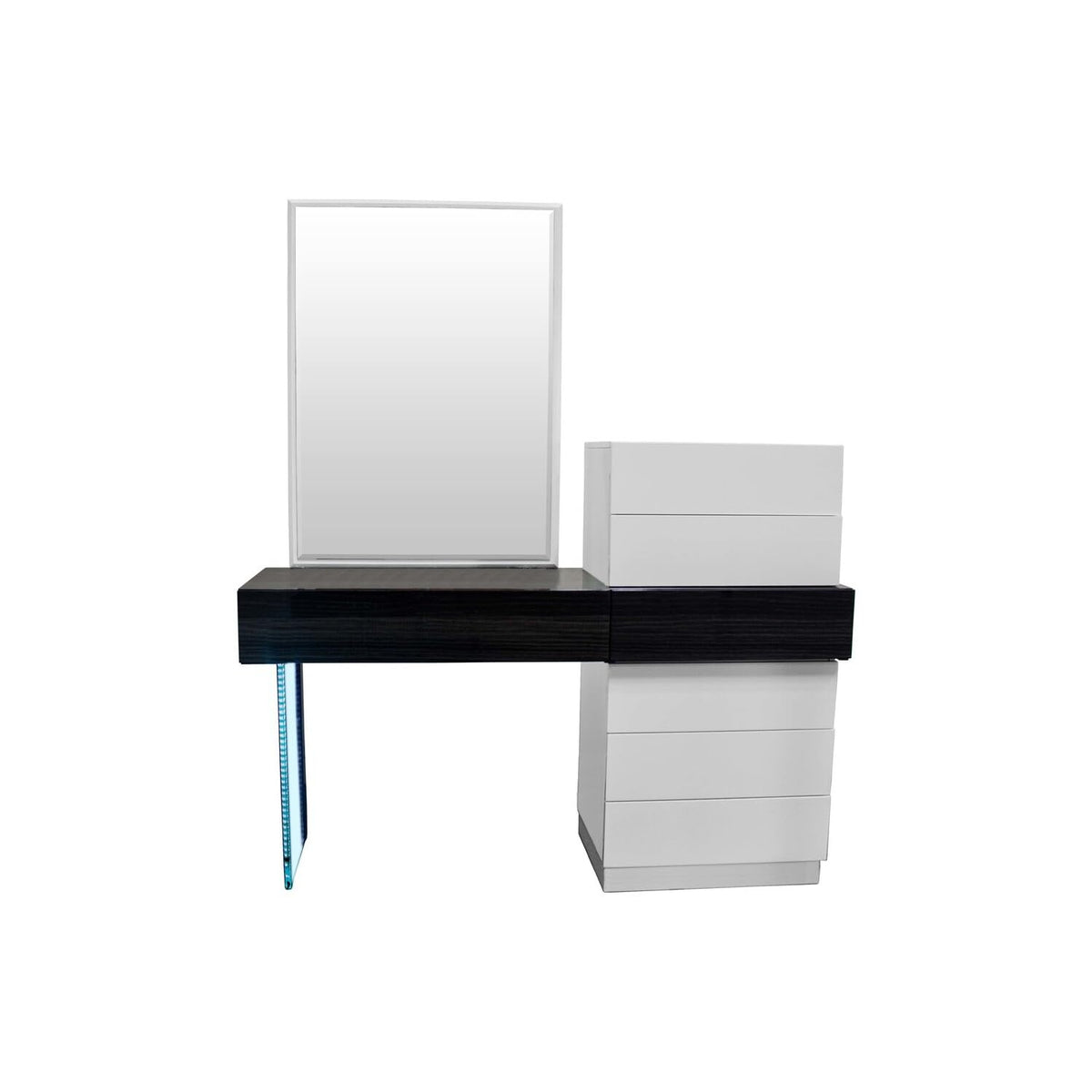 Best Master Furniture Ireland Modern White And Gray Vanity Dresser With Mirror, 2-Piece Set