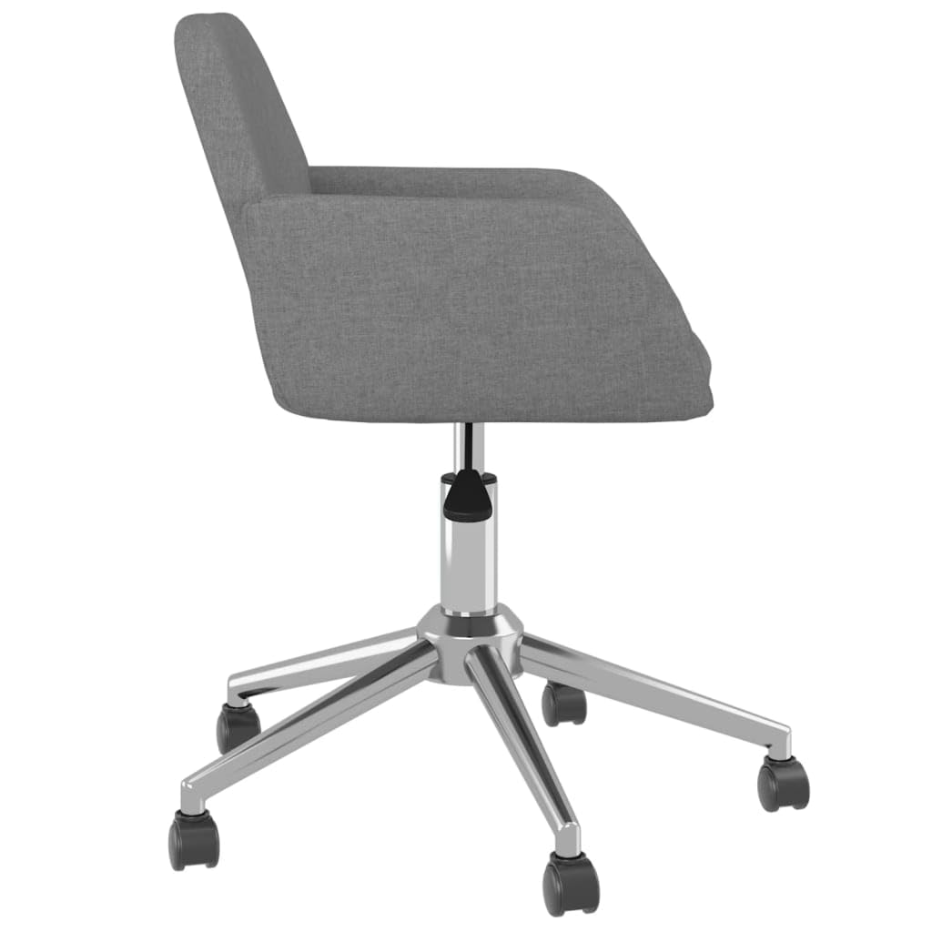 vidaXL Light Gray Office Chair - Swivel Design, 100% Polyester Fabric Material, Adjustable Seat Height, Comfort, Elegance, Includes Armrest, Metal and Plywood Construction