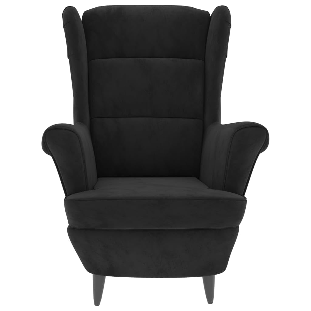 vidaXL Black Velvet Retro Armchair - Soft and Durable Seating Solution for Living Room, Office, or Lounge Area
