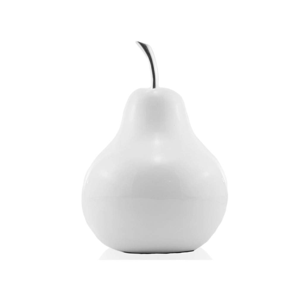 HomeRoots White Medium Pear Shaped Aluminum Accent Home Decor