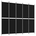 vidaXL Fabric Room Divider - Versatile and Space-Saving Privacy Screen with Breathable Black Polyester Fabric - 98.4''x86.6'' Si