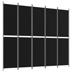 vidaXL Fabric Room Divider - Versatile and Space-Saving Privacy Screen with Breathable Black Polyester Fabric - 98.4''x86.6'' Si