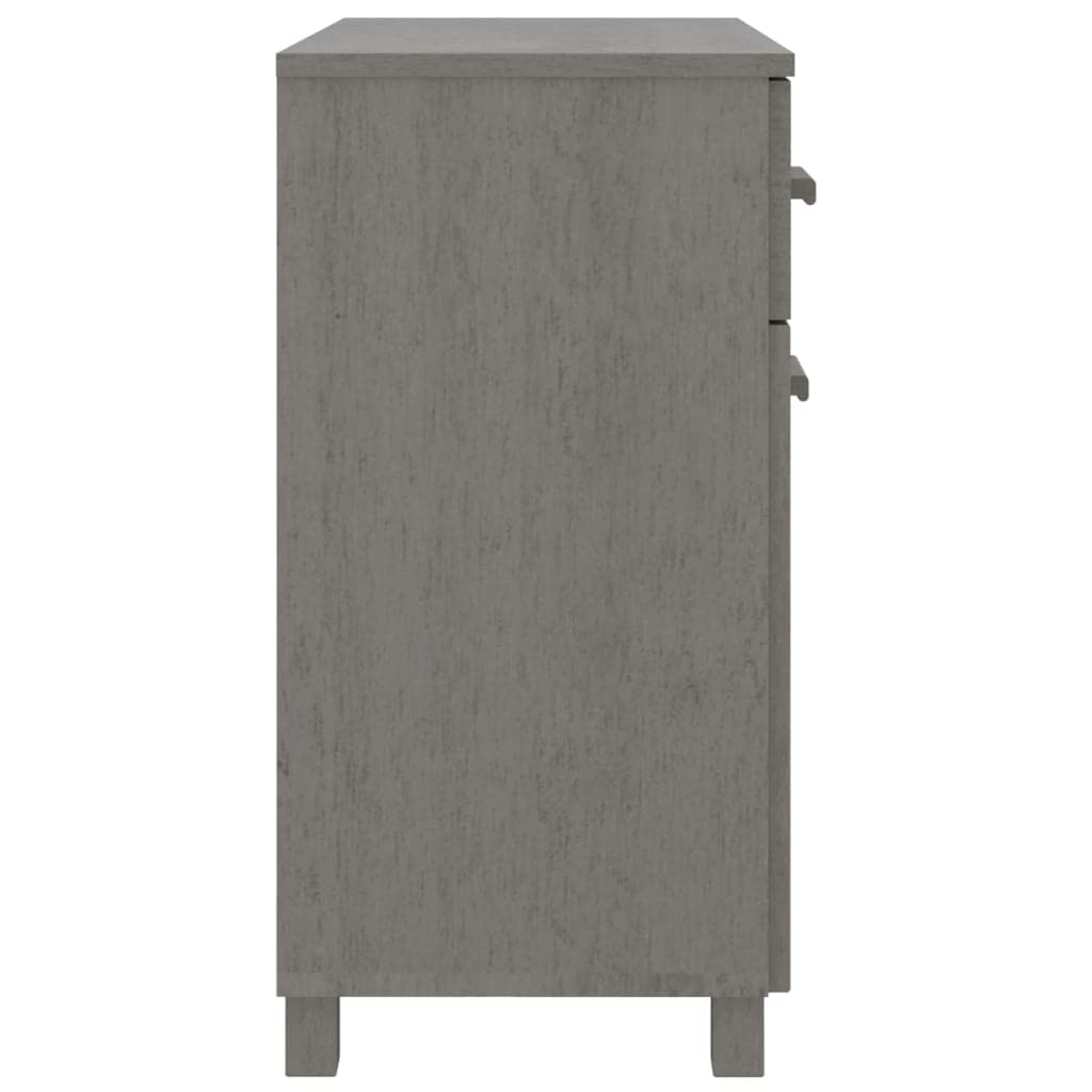 vidaXL HAMAR Solid Wood Sideboard - Light Gray 31.1"x15.7"x31.5" - Pine & MDF Construction - 2 Doors 2 Drawers - Versatile Organization and Display Unit