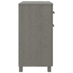 vidaXL HAMAR Solid Wood Sideboard - Light Gray 31.1"x15.7"x31.5" - Pine & MDF Construction - 2 Doors 2 Drawers - Versatile Organization and Display Unit