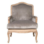 Kosas Home Brittani Fabric and Wood Club Chair in Gray and Natural
