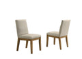 Lilola Home Jasper Set of 2 Driftwood Finish Beige Fabric 19" W Dining Chair