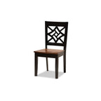 Baxton Studio Miela Modern and Contemporary Two-Tone Dark Brown and Walnut Brown Finished Wood 5-Piece Dining Set