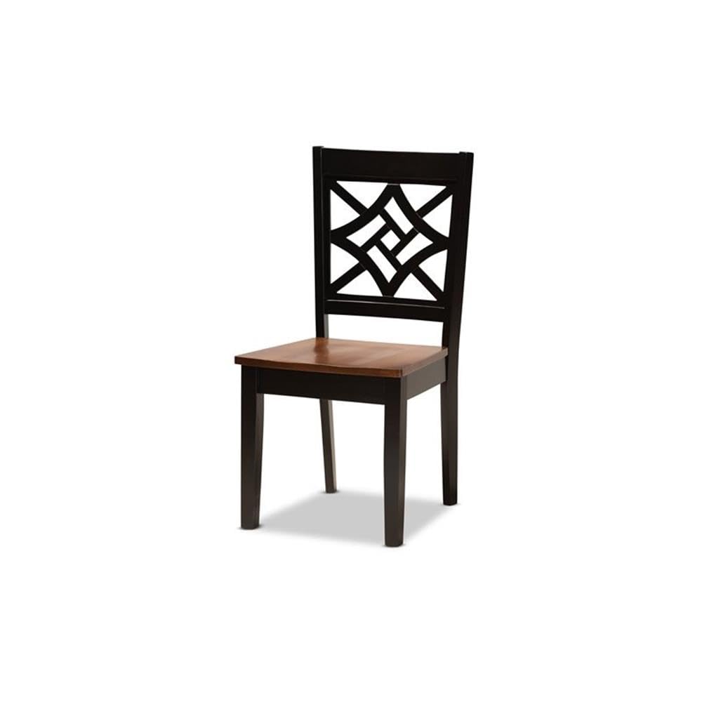 Baxton Studio Miela Modern and Contemporary Two-Tone Dark Brown and Walnut Brown Finished Wood 5-Piece Dining Set