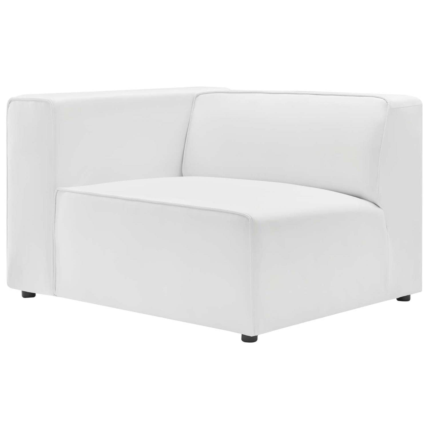 Modway Mingle Vegan Leather 2-Piece Sectional Loveseat in White