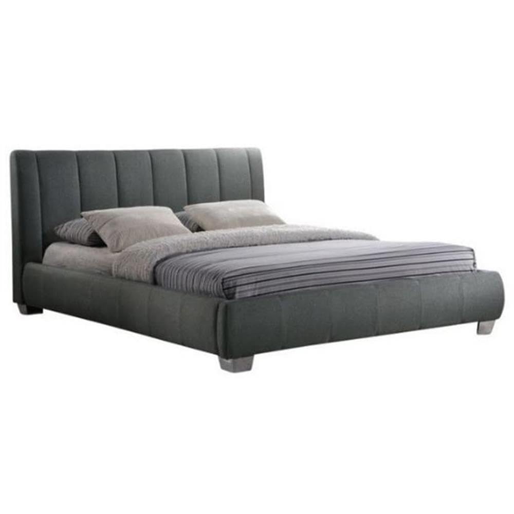 Baxton Studio Marzenia Fabric Upholstered Platform Bed, Queen, Grey
