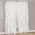 Diamondhome Decorative Sheer Vertical Ruffle Waterfall Window Treatment Curtain Drape (White, 1 Panel 50' X 84')