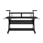 Acme Furniture Metal and Wooden Music Desk with Wheels, Black