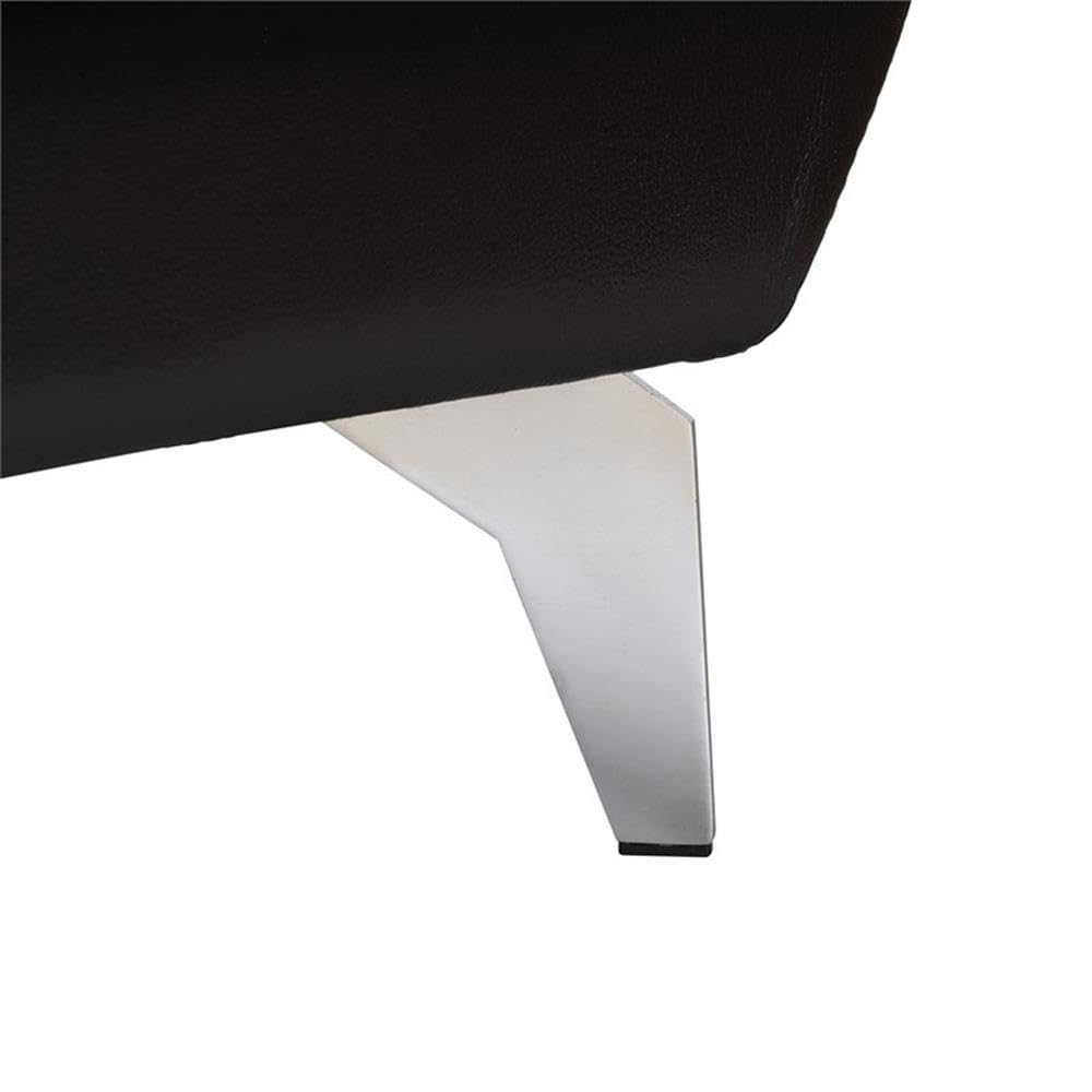 Baxton Studio Townsend Black Leather Sectional Sofa With Right Facing Chaise