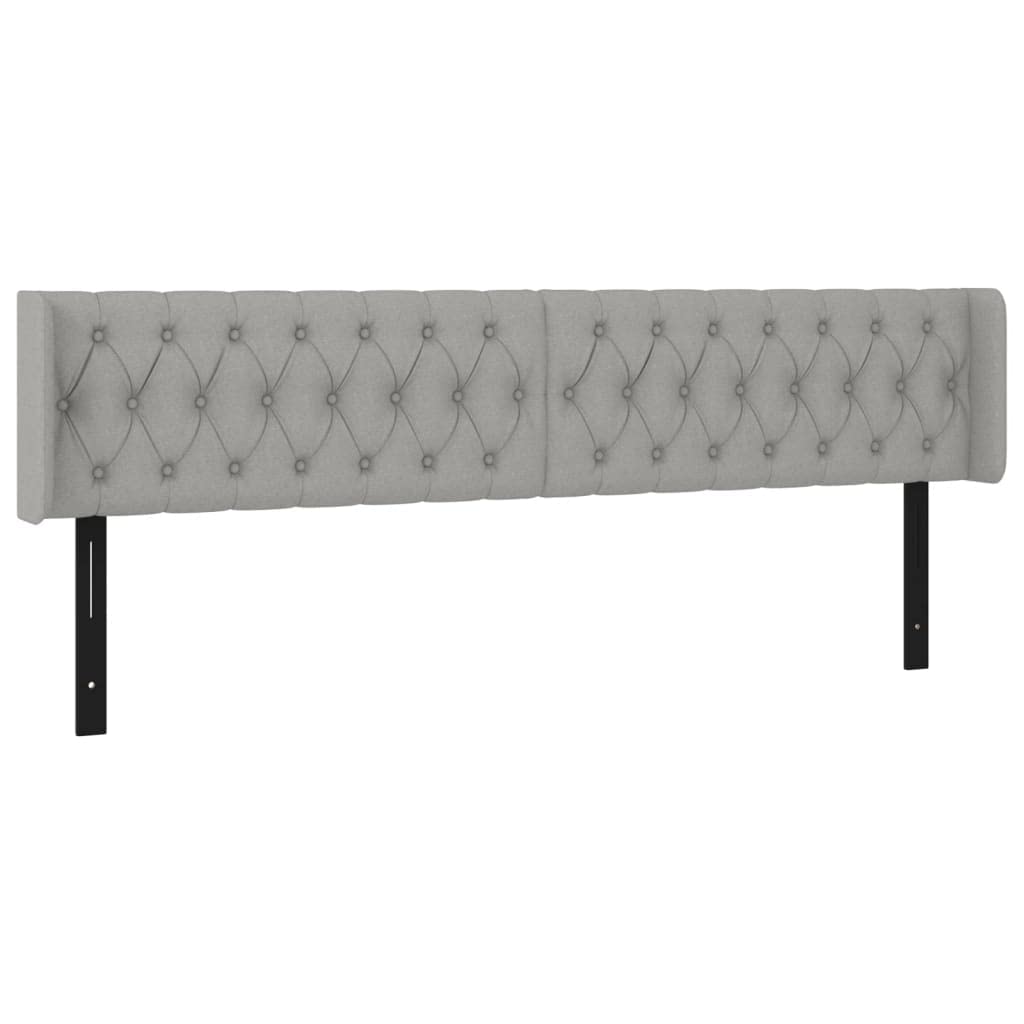 vidaXL LED Headboard, Upholstered Headboard for Bed Home, Bed Headboard with LED Light, Bedroom Furniture, Light Gray 79.9&quot;x6.3&quot;x30.7&quot;/34.6&quot; Fabric