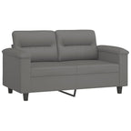 vidaXL Dark Gray 2-Seater Sofa with 100% Polyester Microfiber Upholstery, Modern Design for Living Room or Lounge, Foam-Padded Seats for Comfort - Assembly Required'