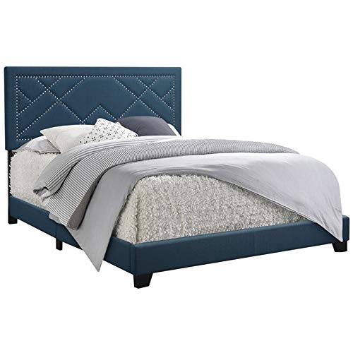 Acme Ishiko Eastern King Bed in Dark Teal Fabric