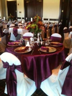 Obstal 10 Pcs Satin Chair Sashes Bows For Wedding Reception- Universal Chair Cover Back Tie Supplies For Banquet, Party, Hotel Event Decorations