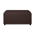Purefit Super Stretch Soft Form Fit Ottoman Cover Rectangle - Ottoman Slipcovers For Foot Stool & Folding Storage Furniture For Living Room With Nonslip Elastic Bottom (Medium, Chocolate)