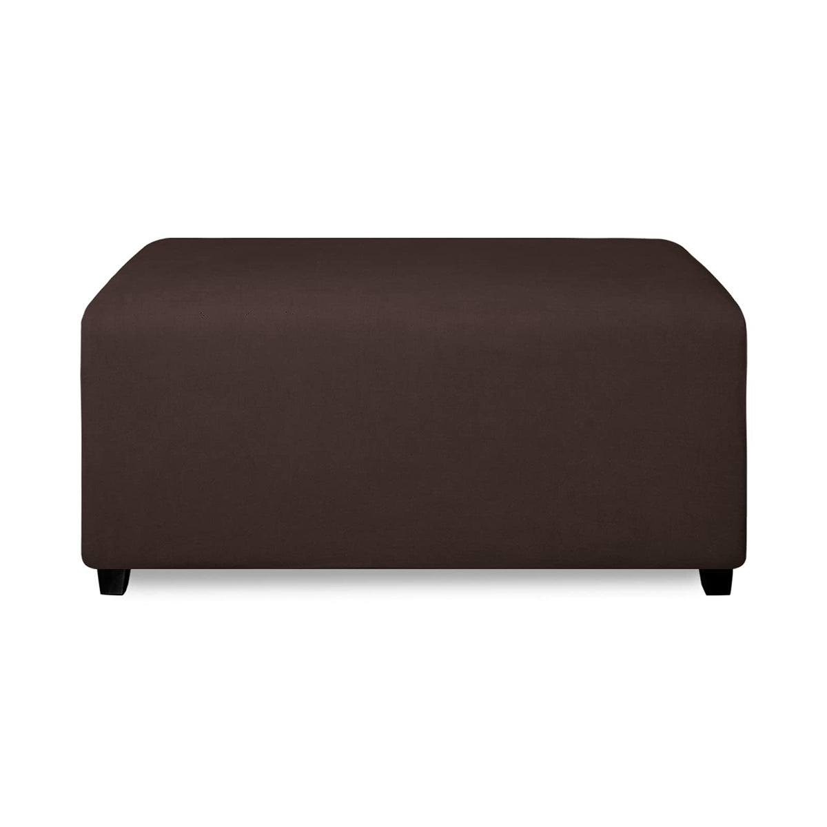 Purefit Super Stretch Soft Form Fit Ottoman Cover Rectangle - Ottoman Slipcovers For Foot Stool & Folding Storage Furniture For Living Room With Nonslip Elastic Bottom(Small, Chocolate