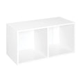 ClosetMaid Cubeicals 2 Cube Storage Shelf Organizer Bookshelf, Stackable or Hanging Wall Mount, Easy Assembly, White Wood Finish