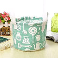 see more Round Canvas Storage Basket for Dressing Table or Kitchen with Handles Canvas Desktop Storage Organiser Blend Storage B