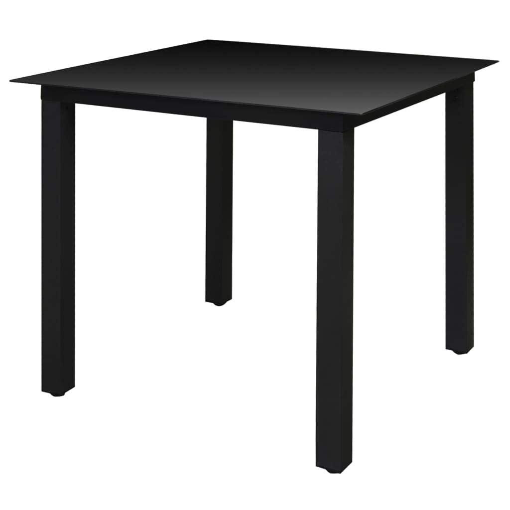 5 Piece Patio Dining Set with Folding Chairs Aluminium Black