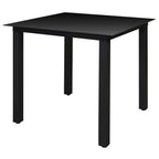 5 Piece Patio Dining Set with Folding Chairs Aluminium Black