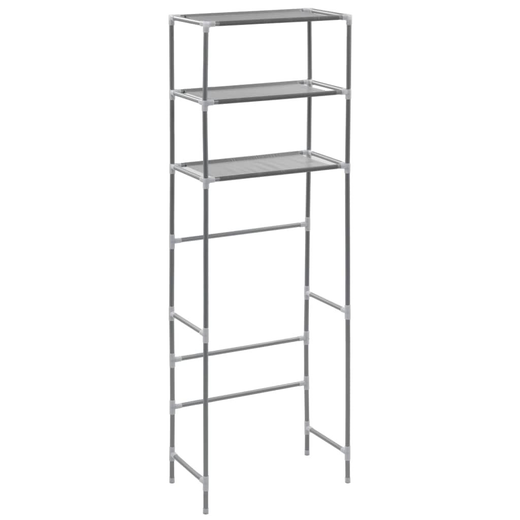 vidaXL Stainless Steel 3-Tier Storage Rack Over Toilet - Efficient Space-Saving Organizer for Bathroom or Laundry Room 20.9x11x66.5