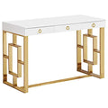 Best Master Furniture Brooks Contemporary 3-Drawer Writing Desk, Gold