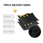 Dwcn Tie Up Curtain-Thermal Insulated Room Darkening Blackout Curtains For Livingroom, Bedroom And Dining Room, Black, W42 X L63