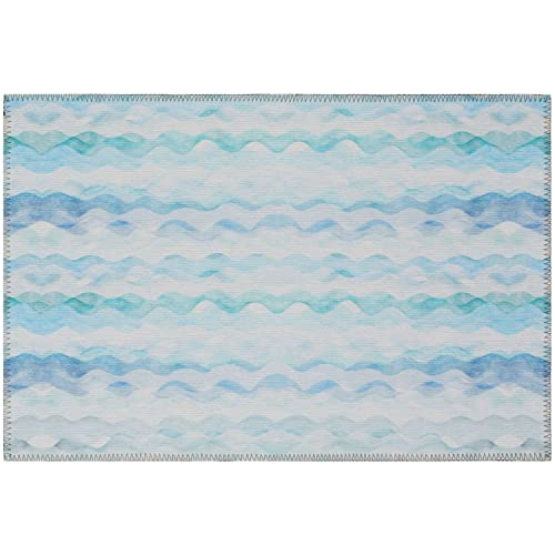 Seabreeze Sz16 Blue Coastal Rug Rectangle 5' X 7 ' 6&quot;