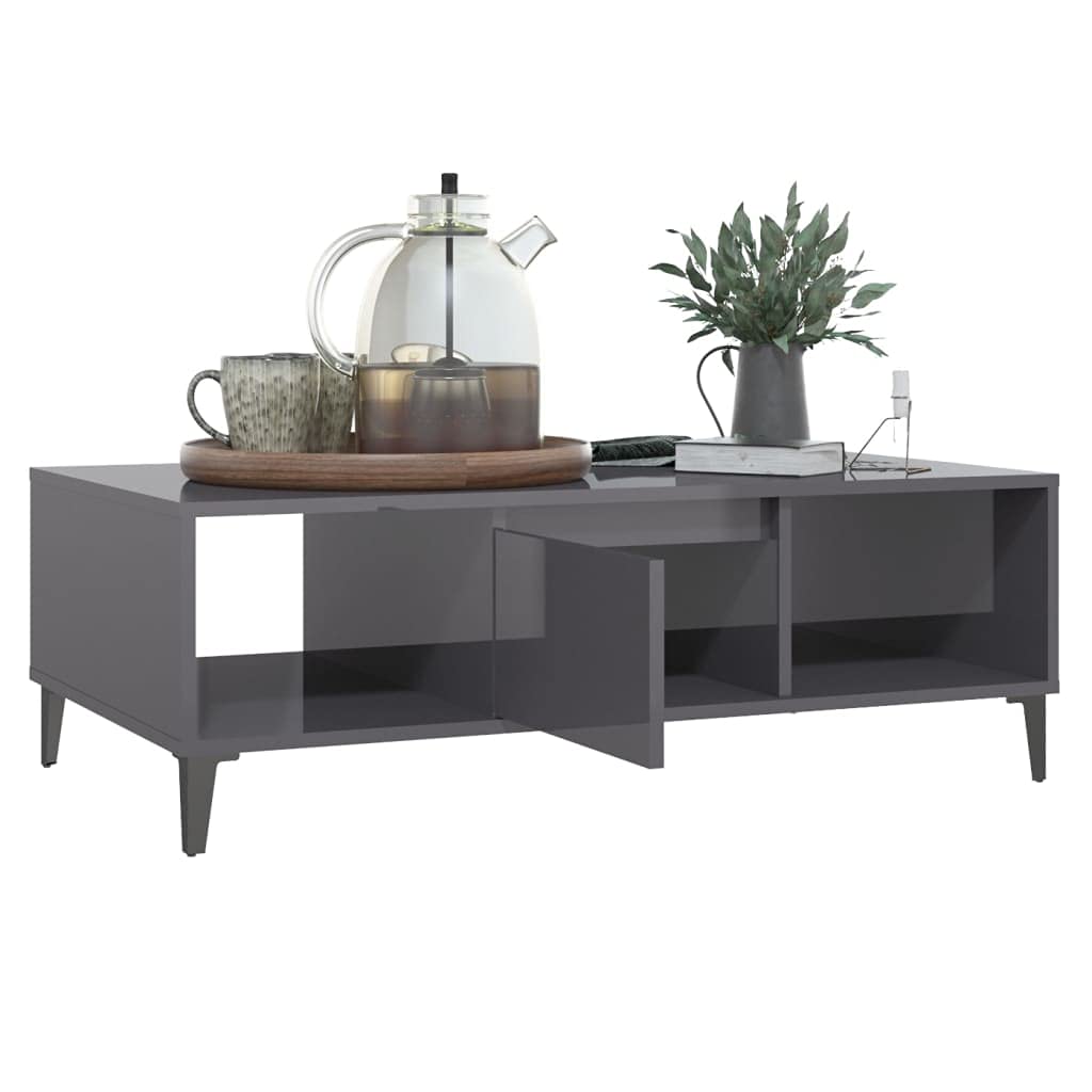 Coffee Table High Gloss Gray - Thumbnail 2