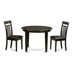 East West Furniture BOCA3-CAP-LC 3 Piece Modern Dining Table Set Contains a Round Kitchen Table and 2 Faux Leather Upholstered Dining Chairs, 42x42 Inch, Cappuccino