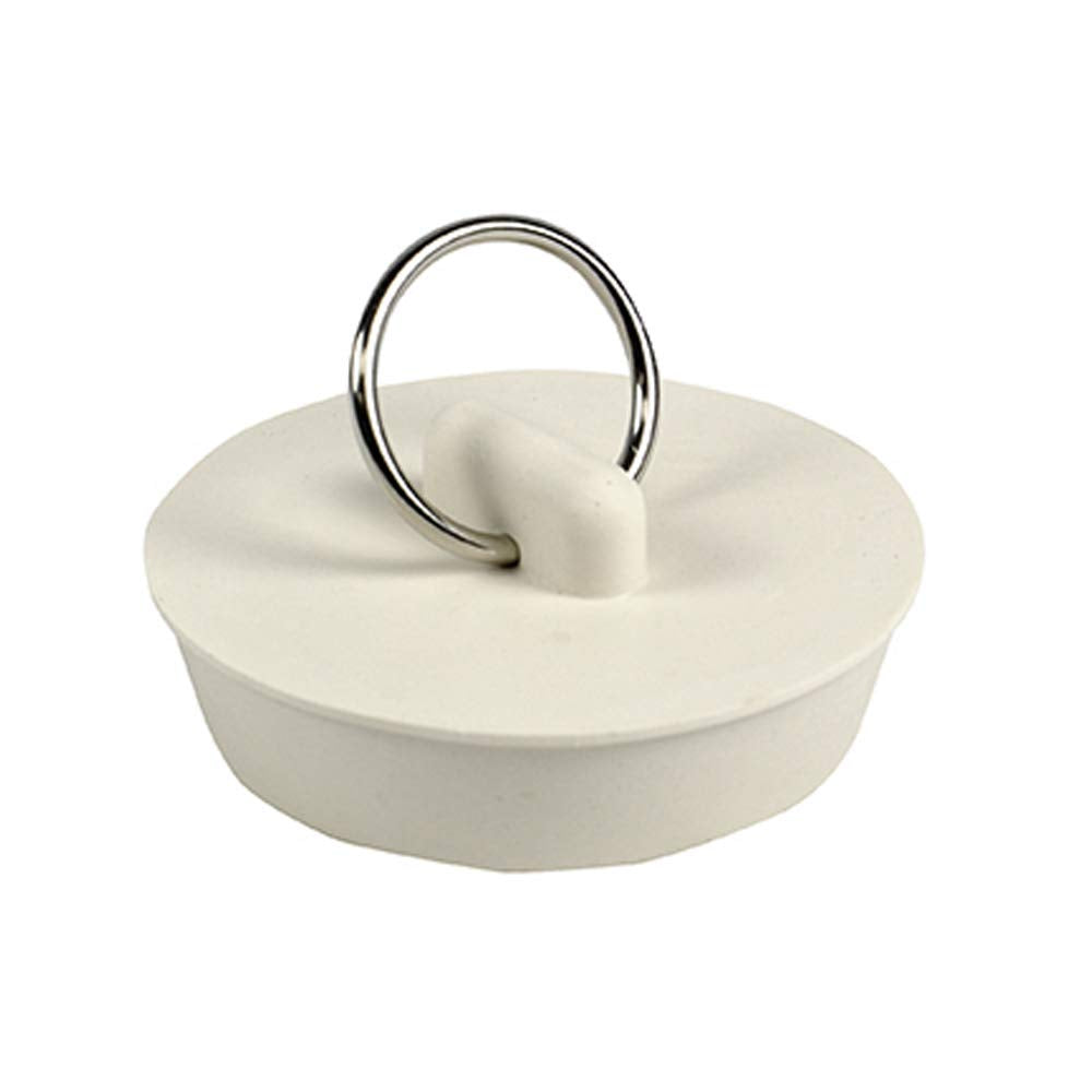 Danco Drain-Protecing, Stain-Proof, Carded Rubber Drain Stopper, White, 1-5/8-Inch, 1-Pack (80228)
