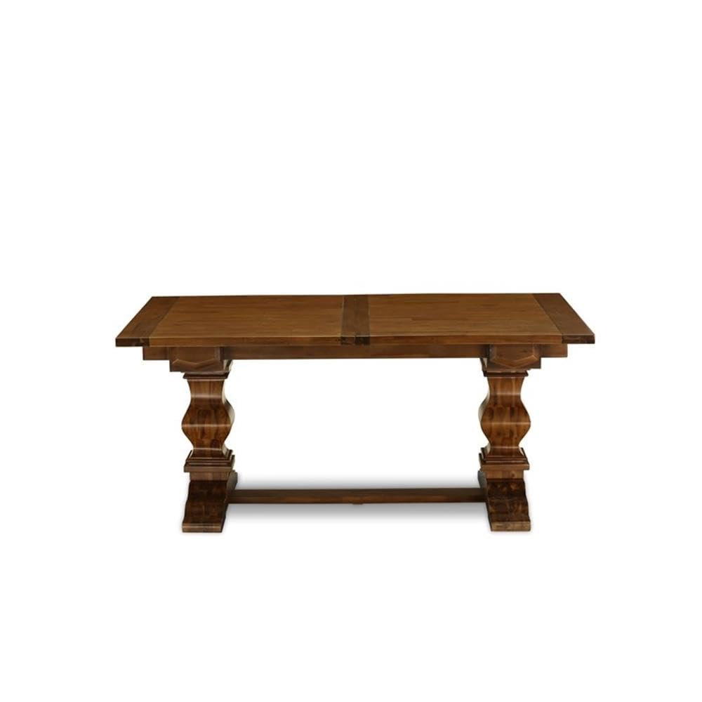 East West Furniture Lamz9-N8-32 9 Piece Dining Table Set Includes A Rectangle Wooden Table With Removable Leaf And 8 Light Beige Linen Fabric Upholstered Chairs, 42X92 Inch, Walnut