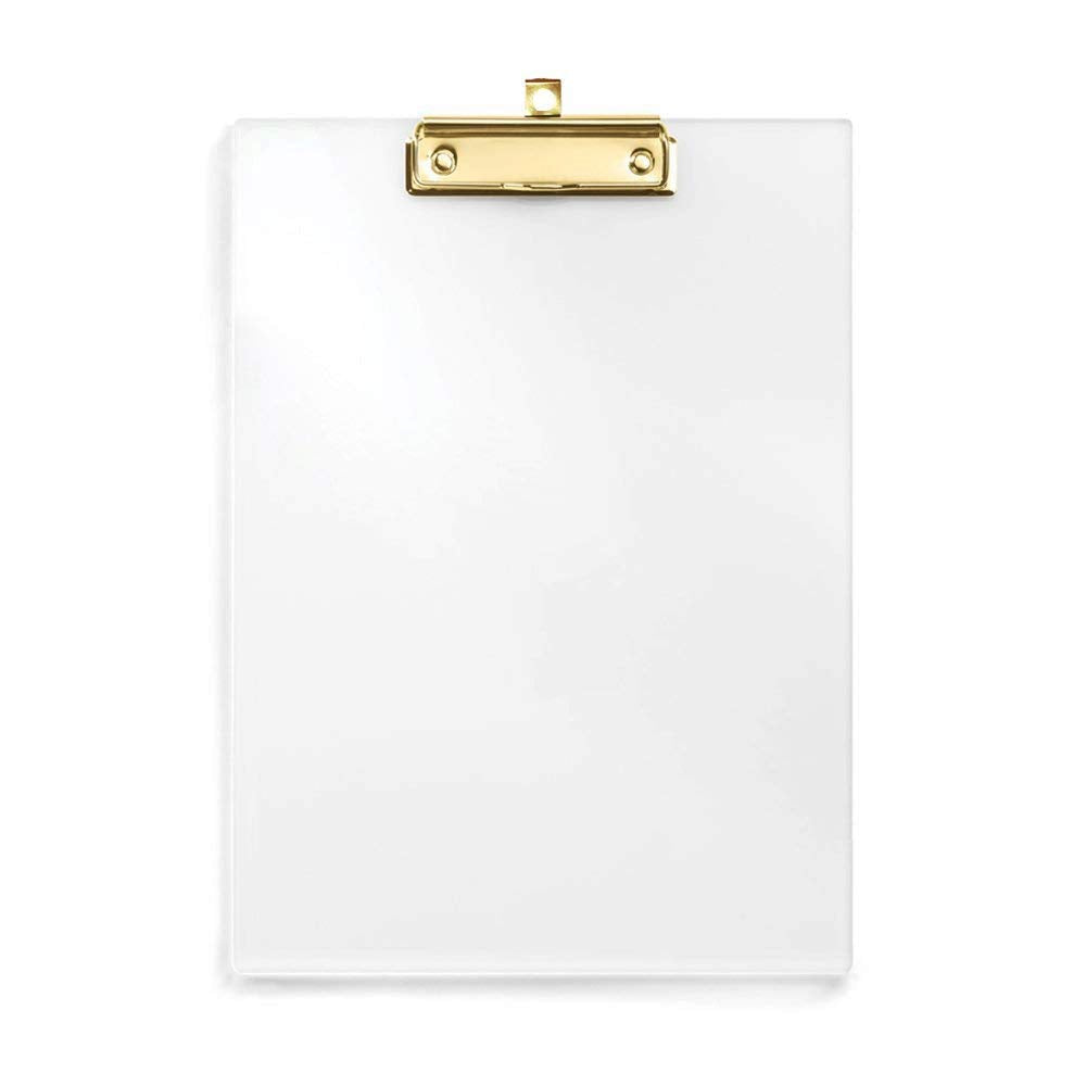 Uniqooo Thick Clear Acrylic Clipboard With Shiny Gold Finish Clip, Perfect For Modern Arts Lover, Fashion And Style Expert, Call