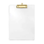 Uniqooo Thick Clear Acrylic Clipboard With Shiny Gold Finish Clip, Perfect For Modern Arts Lover, Fashion And Style Expert, Call