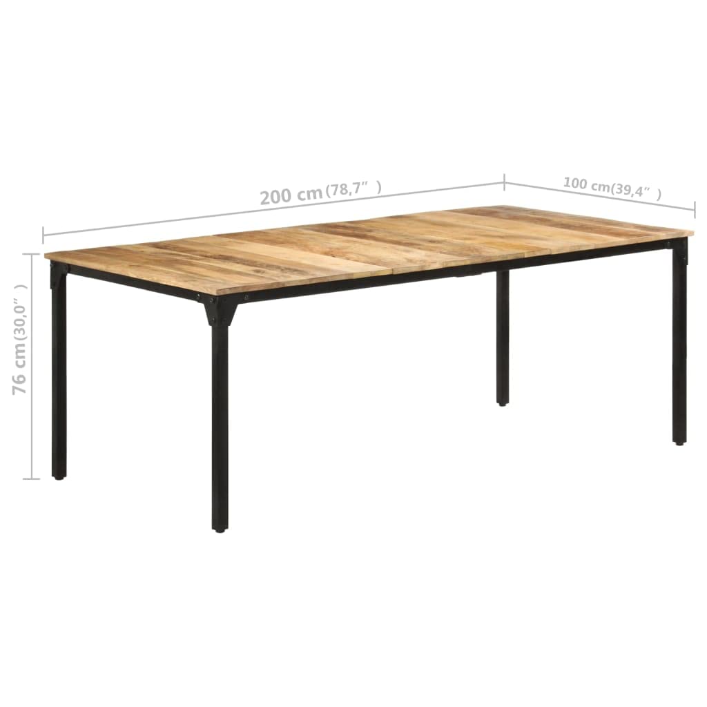 Dining Table 78.7&quot;x39.4&quot;x29.9&quot; Rough Mango Wood