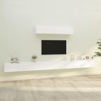 vidaXL TV Stand Set 6 Piece, Wall Mounted Entertainment Center, TV Stand Console with Storage, Modern Style, White Engineered Wood
