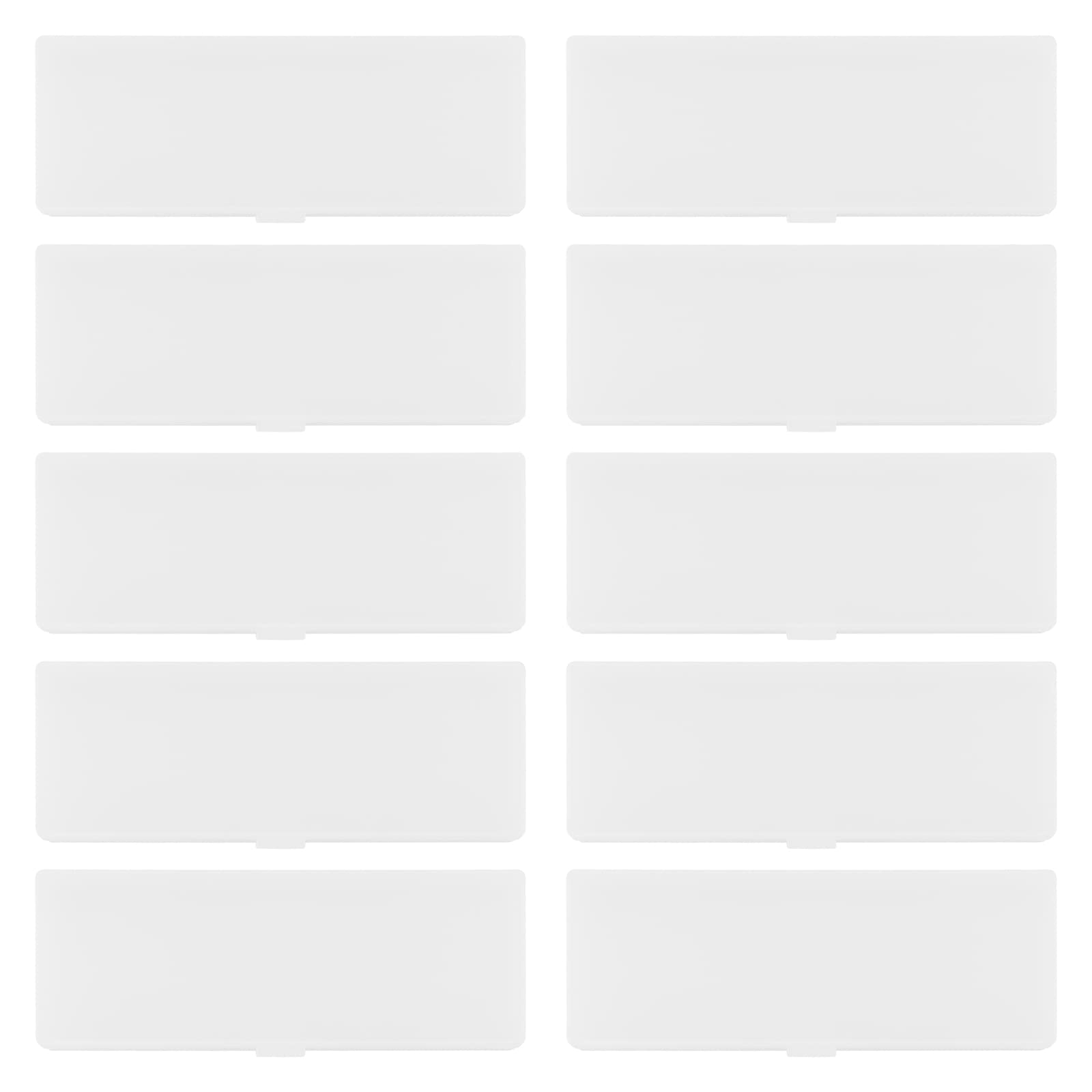 Mahiong 10 Pack Plastic Pencil Box, Clear Pencil Stationery Case With Hinged Lid And Snap Closure, Office Art Supplies Storage O