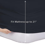 Bedecor Air Bed Sheets For Mattress Cover Removable Bed And Elastic Band Super Soft And Breathable & Deep Up To 21'' Black King