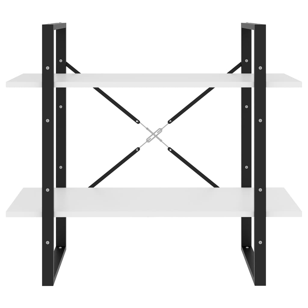 vidaXL 2-Tier Book Cabinet White 31.5x11.8x27.6 Chipboard