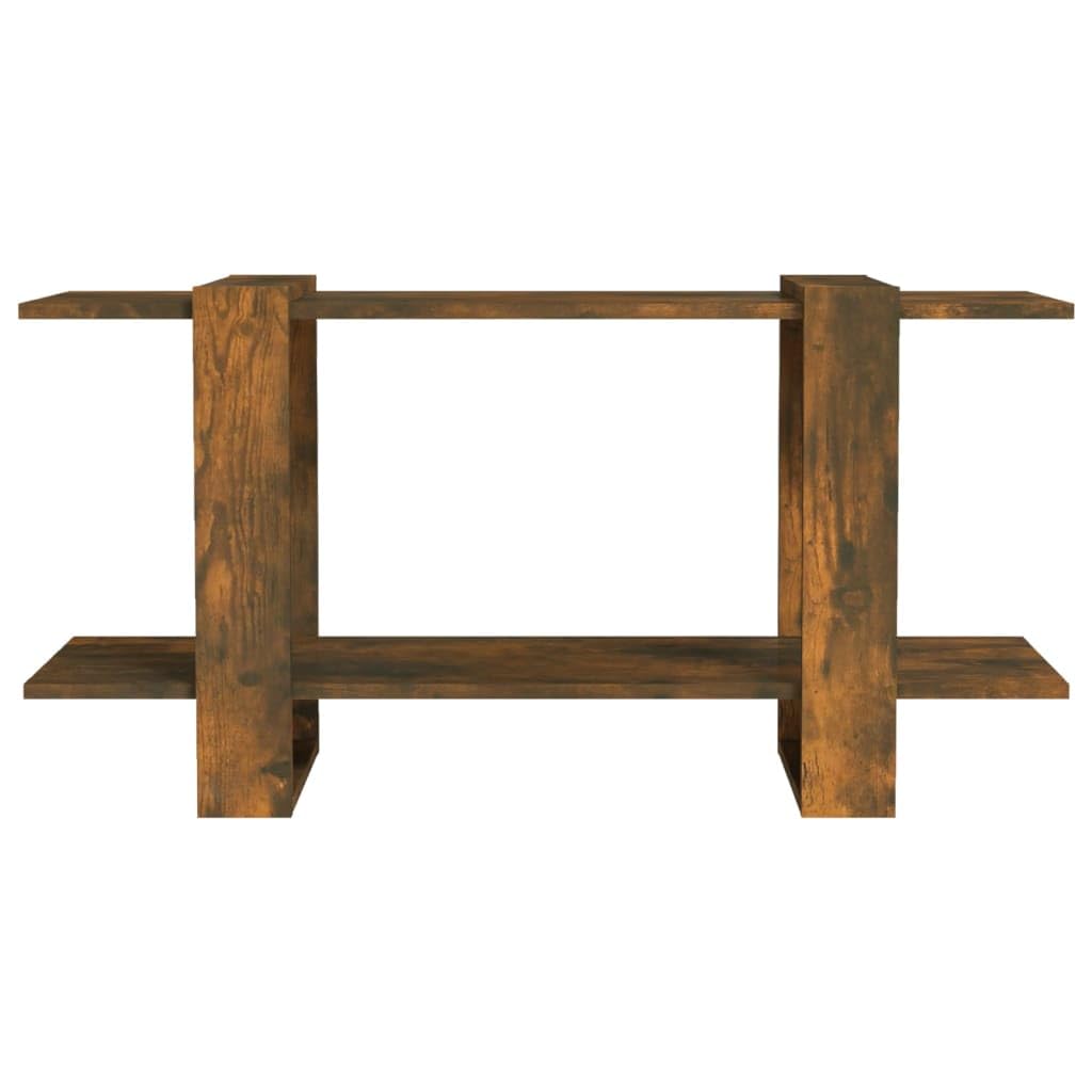 vidaXL Book Cabinet Smoked Oak 39.4&quot;x11.8&quot;x20.1&quot; Engineered Wood