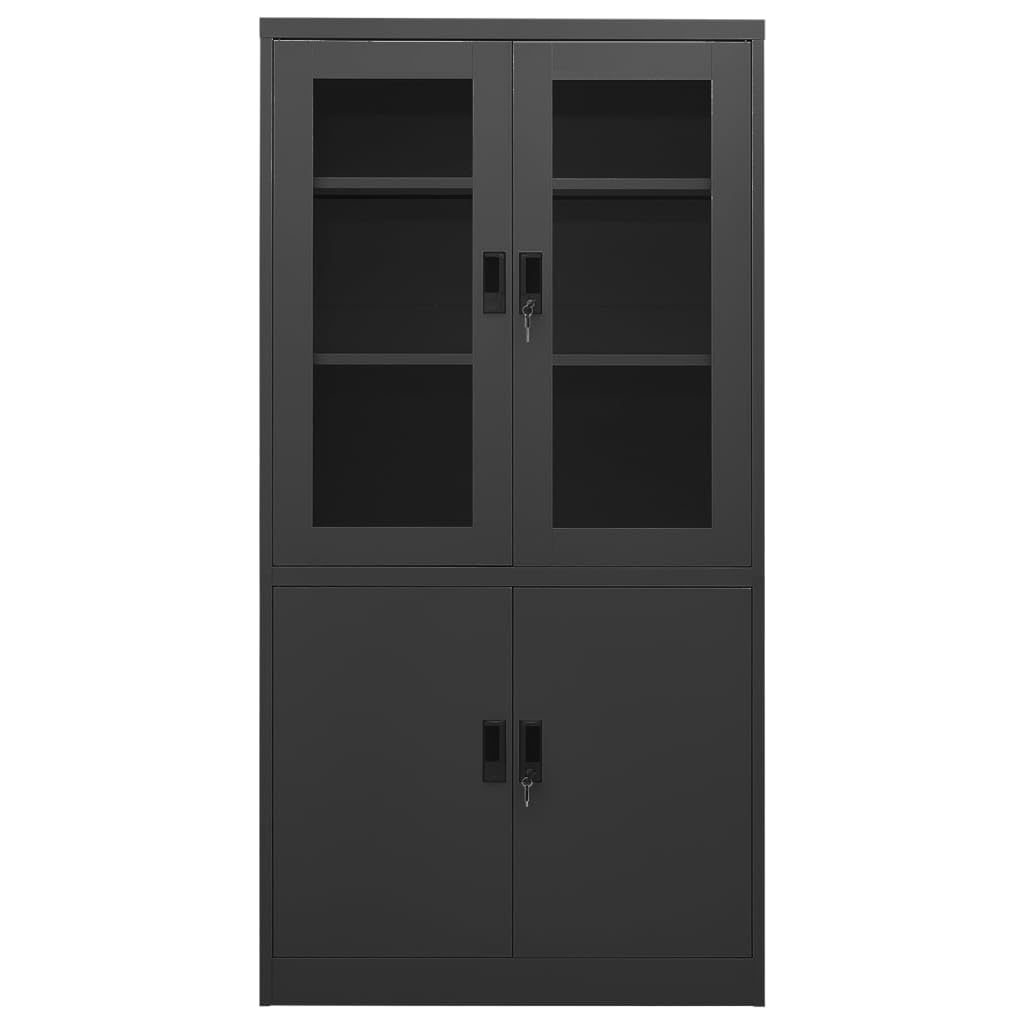 vidaXL Office Cabinet Anthracite 35.4&quot;x15.7&quot;x70.9&quot; Steel