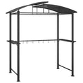 vidaXL Steel BBQ Gazebo with Side Shelves - Anthracite, Ideal for Barbeque Sessions During Sunny & Rainy Days, Durable Build 82.7"x44.9"x90.6"
