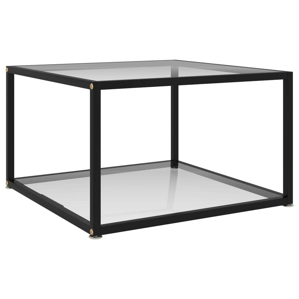 Coffee Table Transparent 23.6x23.6x13.8 Tempered Glass
