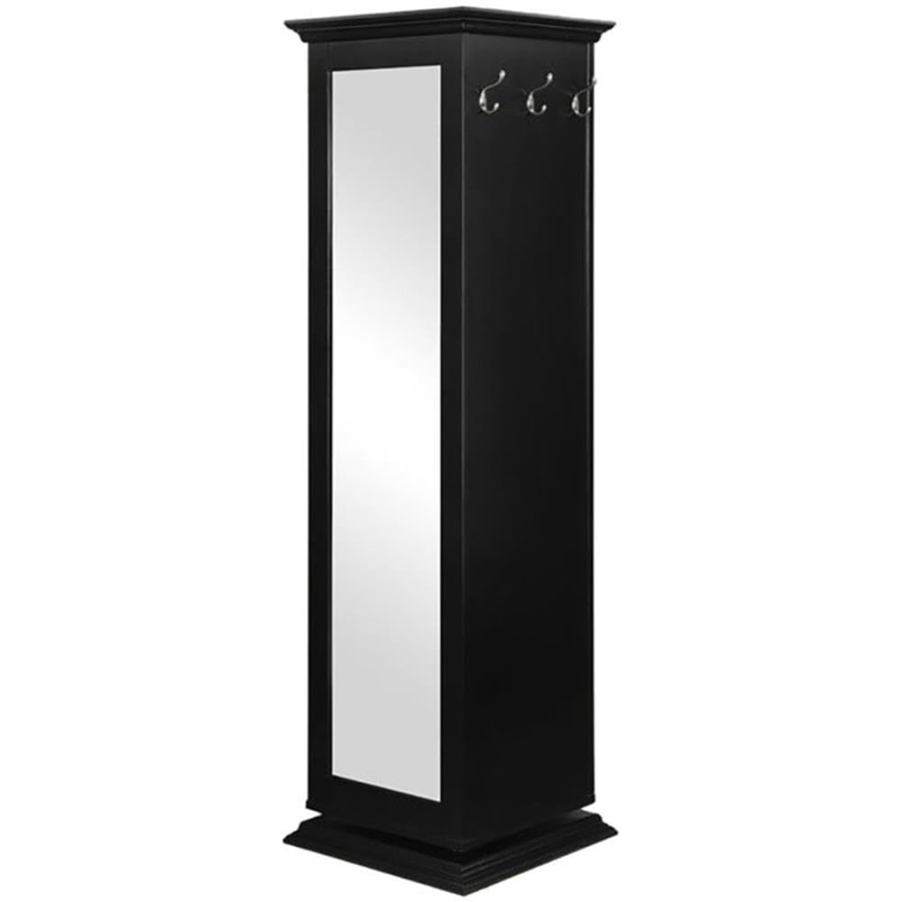 Coaster Furniture Coaster Casual Black Accent Cabinet with Storage Shelves Cork Board and Mirror 910083