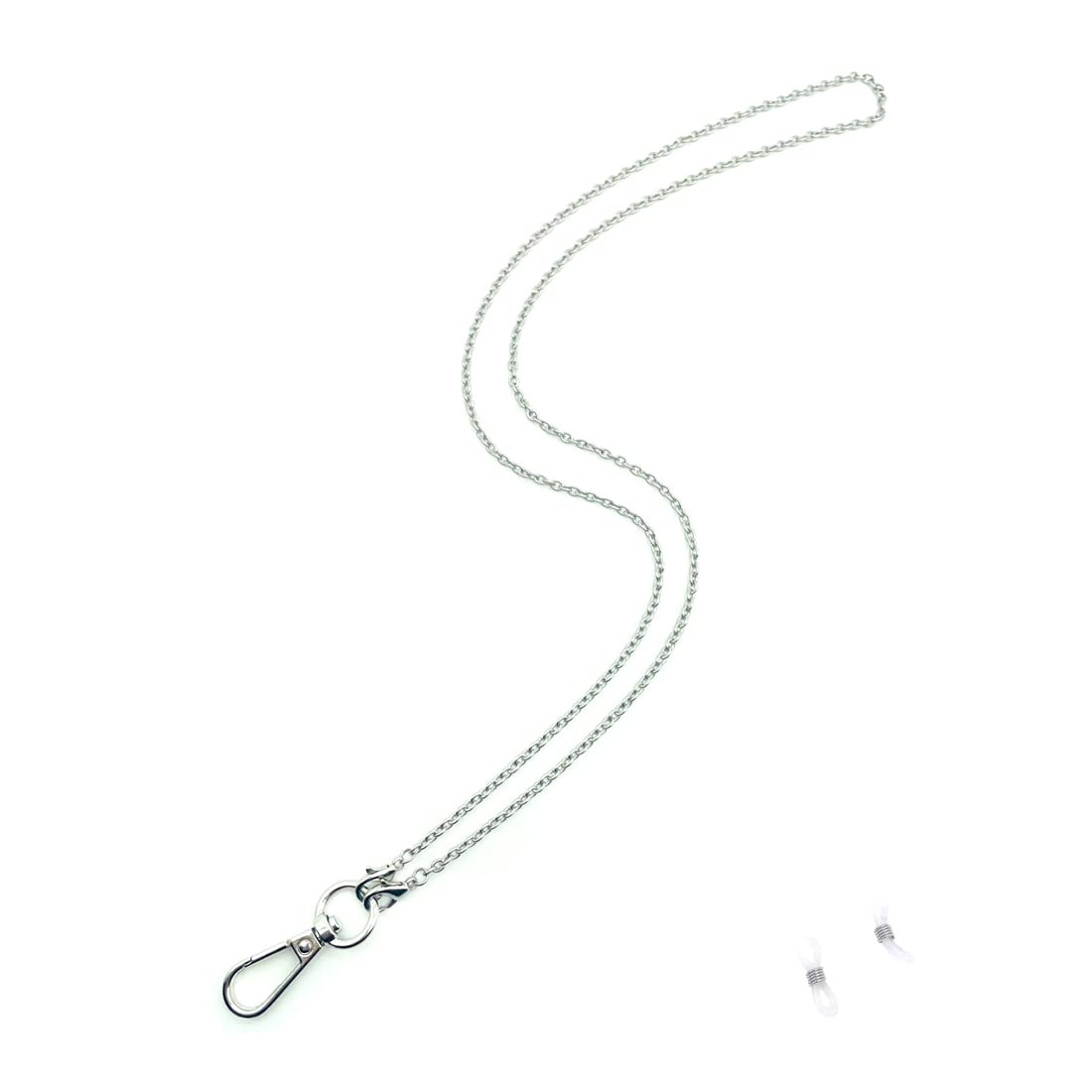 Sopopal Lanyards For Id Badges Stainless Steel Silver Chain Lanyard For Keys Necklace Id Card Badge Holder
