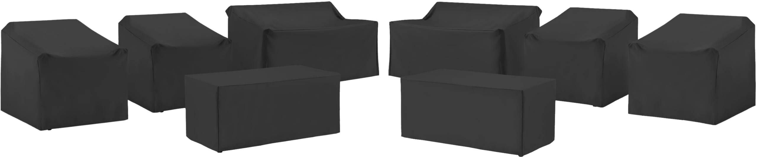 Crosley Furniture Patio Furniture Covers, Waterproof 8-Piece Cover Set For Outdoor Chairs, Loveseats, Tables, Black