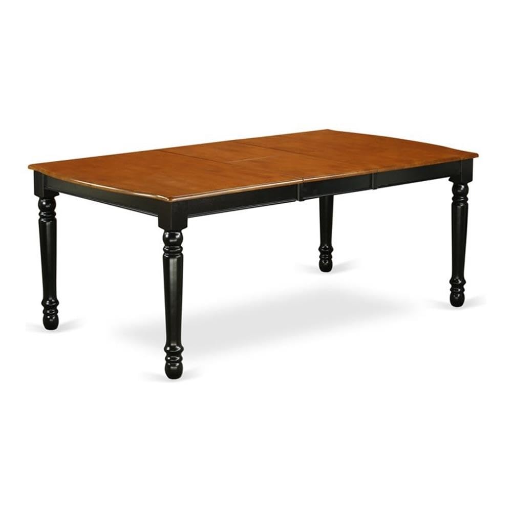 East West Furniture DOT-BCH-T Dover Kitchen Dining Table - a Rectangle Wooden Table Top with Butterfly Leaf & Stylish Legs, 42x78 Inch, Black & Cherry